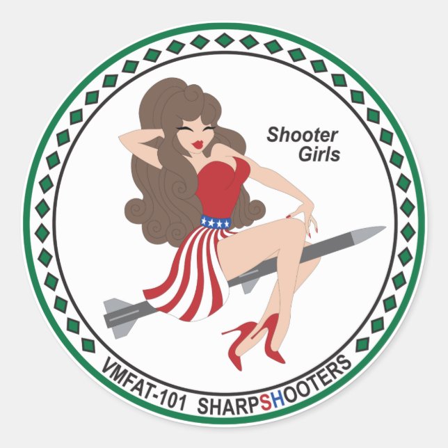 VMFAT-101 "Shooter Girls" Sticker - Janice (Vorderseite)
