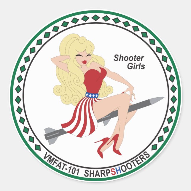 VMFAT-101 "Shooter Girls" Sticker - Kara (Vorderseite)