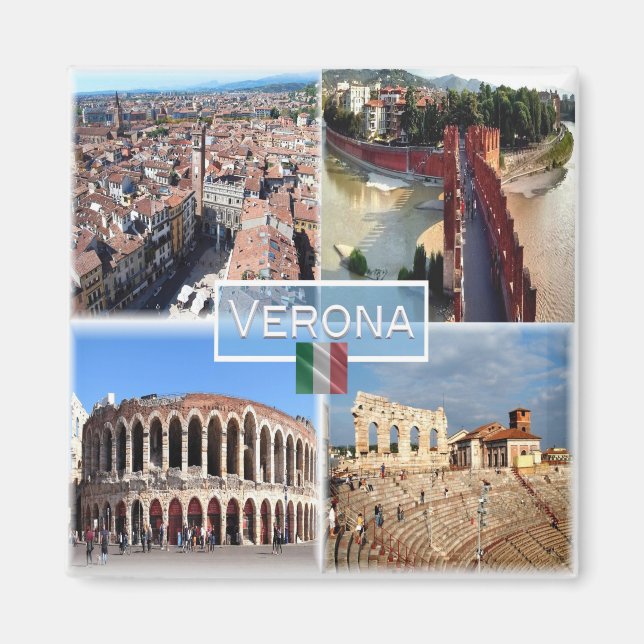 VNT009 VERONA, Mosaic, Veneto, Italy, Fridge Magnet (Vorne)