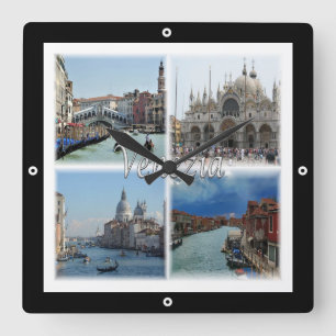 VNT024 VENICE, Mosaik, Venetien, Italien, Quadratische Wanduhr