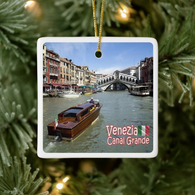 VNT040 VENICE, Panorama, Venetien, Italien, Keramikornament (Baum)