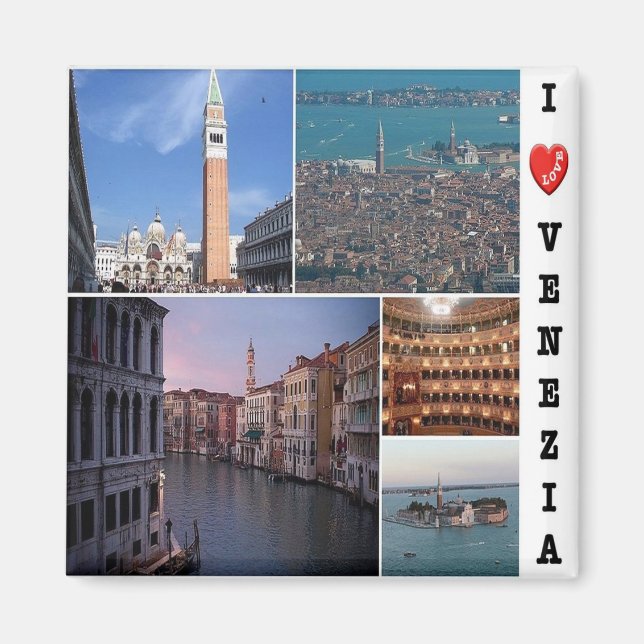 VNT041 VENICE I Liebe, Mosaik, Venetien, Kühlschra Magnet (Vorne)