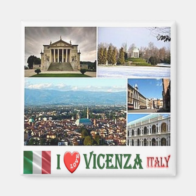 VNT080 VICENZA I Liebe, Mosaik, Italien, Kühlschra Magnet (Vorne)