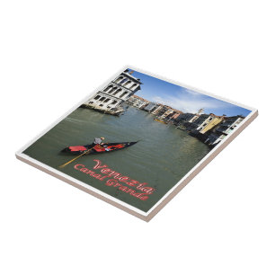 VNT097 VENICE, Canal Grande, Gondola, Italien, Fliese