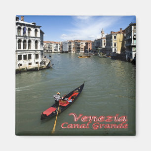 VNT097 VENICE, Canal Grande, Gondola, Italien, Küh Magnet