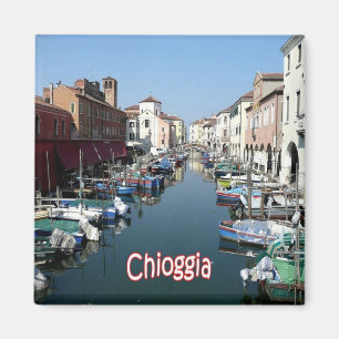 VNT129 CHIOGGIA, Hafen, Venetien, Italien, Kühlsch Magnet