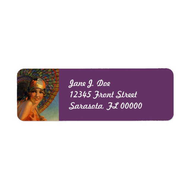 Vntg Flapper Fashions Cloche Parasol Adressetikett (Vorne)