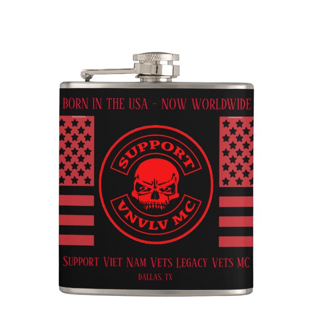 VNVLV MC Worldwide Support Vinyl Wrapper Flask Flachmann (Vorderseite)