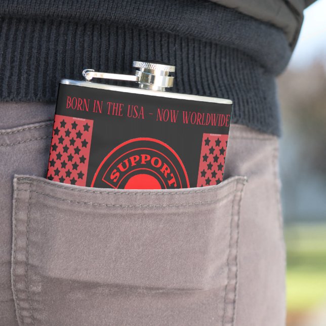 VNVLV MC Worldwide Support Vinyl Wrapper Flask Flachmann (Beispiel)