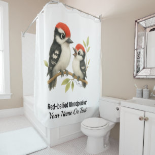 Vocal Red-Blies Woodpecker Duschvorhang