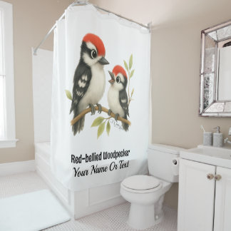 Vocal Red-Blies Woodpecker Duschvorhang