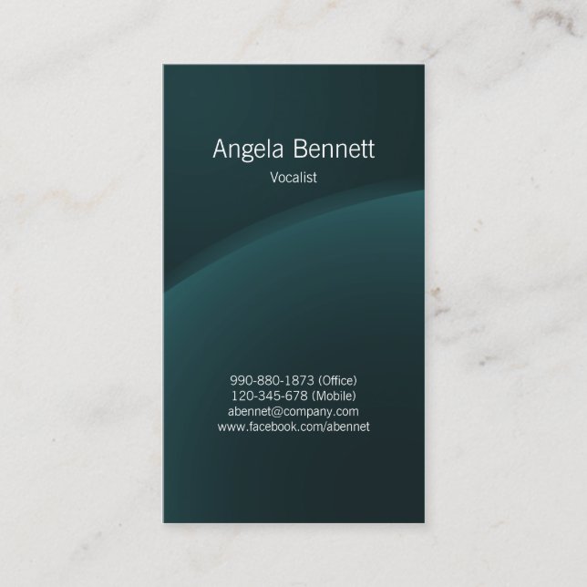 Vocalist Business Card Dunkler Horizont Visitenkarte (Vorderseite)