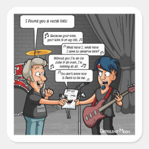 Vocalist Music Spaß Funny Pun Square Stickers