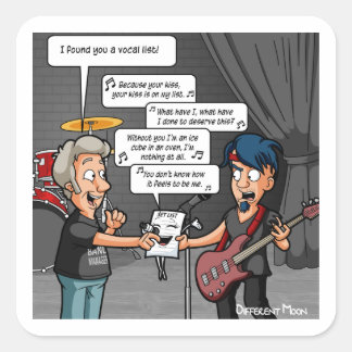Vocalist Music Spaß Funny Pun Square Stickers