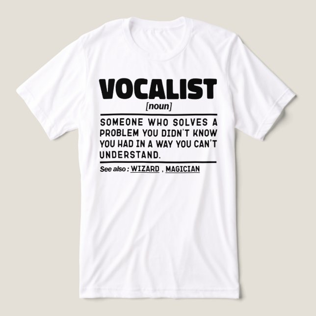 Vocalist Noun Definition Voice Performer Funny Tri-Blend Shirt (Design Vorderseite)