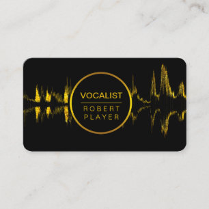 Vocalist Singer DJ Music Teacher Mikrofon Gold Visitenkarte