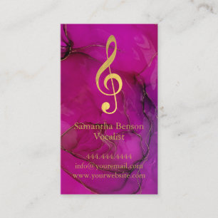 Vocalist Singer Musical Clef Logo Rose Gold Music Visitenkarte