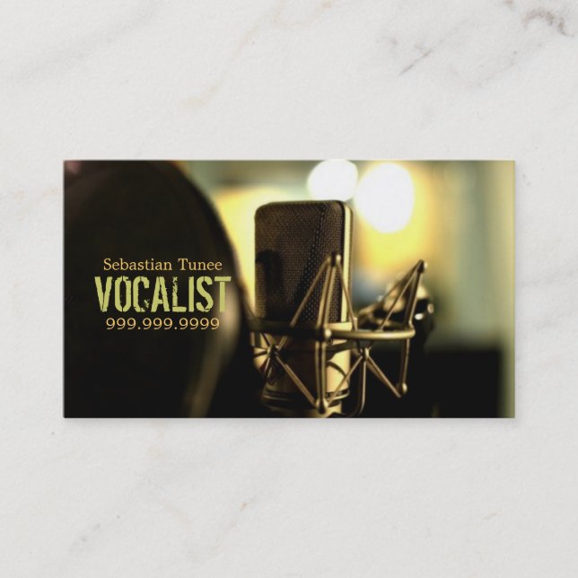 Vocalist, Singer, Performer, Musik, Lessons Mic Visitenkarte (Vorderseite)