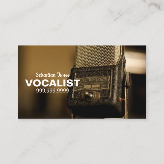 Vocalist, Singer, Performer, Musik, Lessons Mic Visitenkarte (Vorderseite)