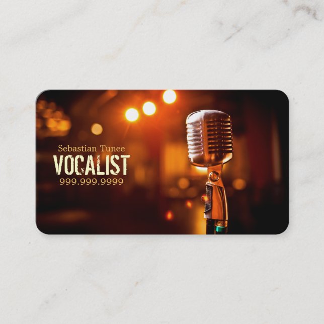 Vocalist, Singer, Performer, Musik, Lessons Mic Visitenkarte (Vorderseite)