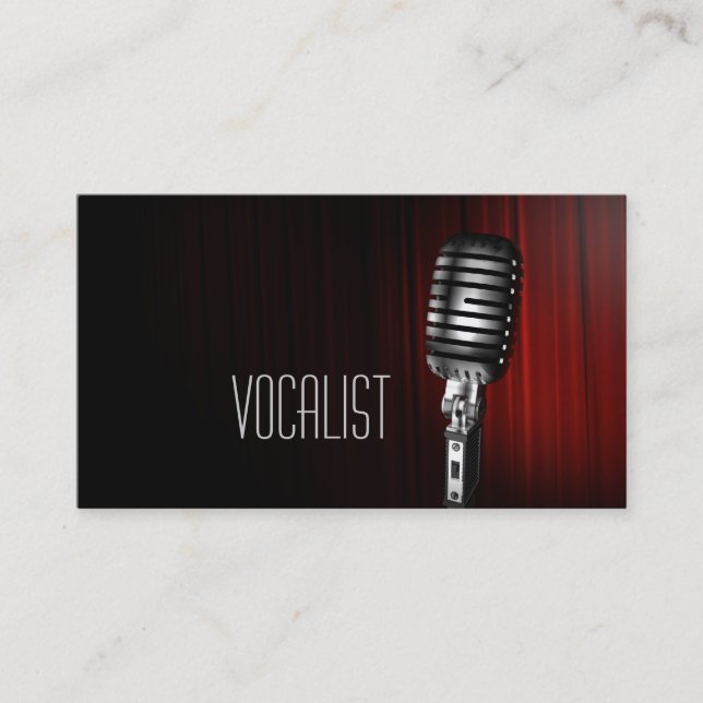 Vocalist, Singer, Performer, Musik, Lessons Mic Visitenkarte (Vorderseite)