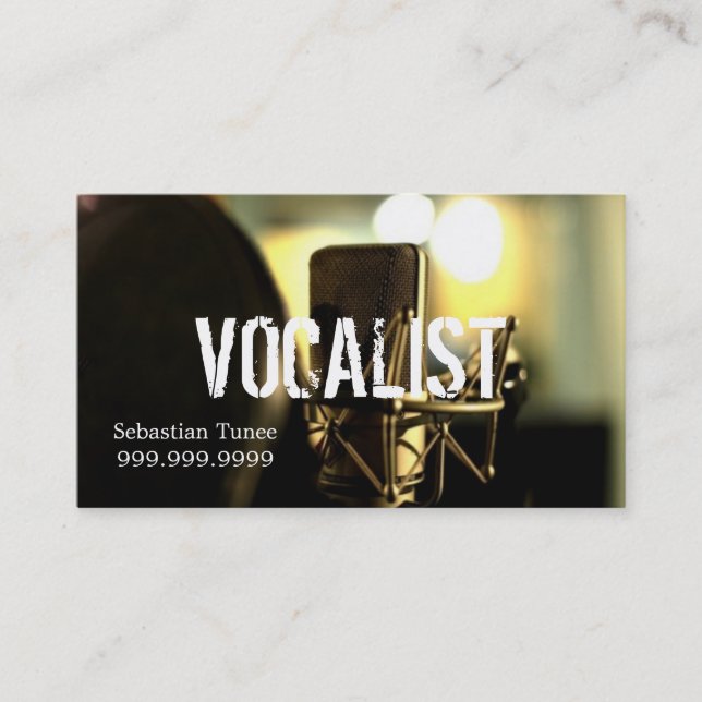 Vocalist, Singer, Performer Visitenkarte (Vorderseite)