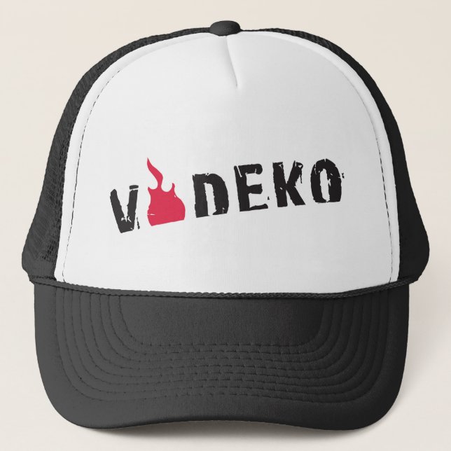 VODEKO® Trucker Cap black/white Truckerkappe (Vorderseite)