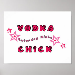 VODKA CHICK MIRLY PINK STARTEN GRAPHICS LOGO MOTTO POSTER