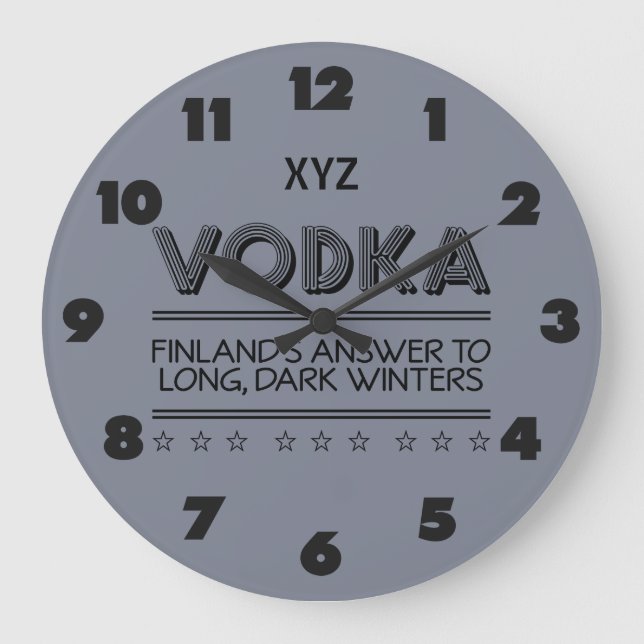 VODKA-Farbwanduhr Große Wanduhr (Vorderseite)