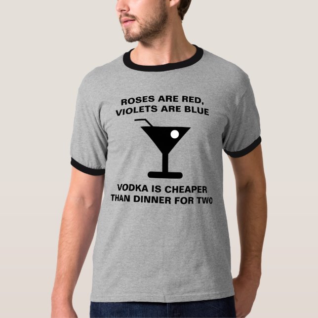 VODKA IST FÜR ZWEI T - SHIRT KÄPFER ALS ABENDESSEN (Vorderseite)
