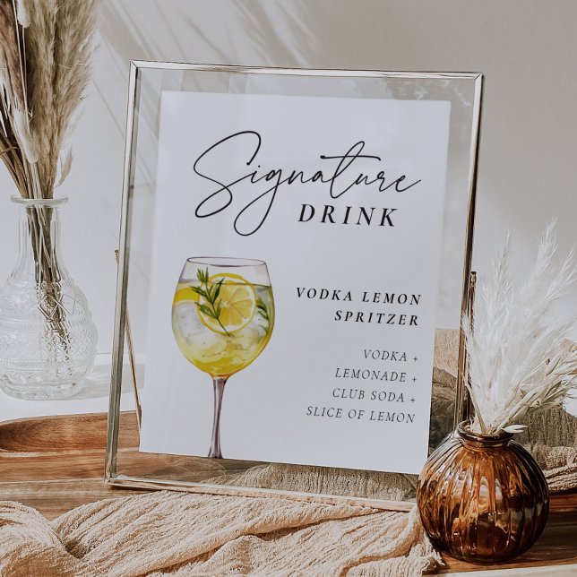 Vodka Lemon Spritzer Signature Drink Sign Poster (Von Creator hochgeladen)