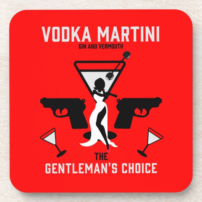 Vodka Martini Trinkgeschenk Getränkeuntersetzer (Vorderseite)