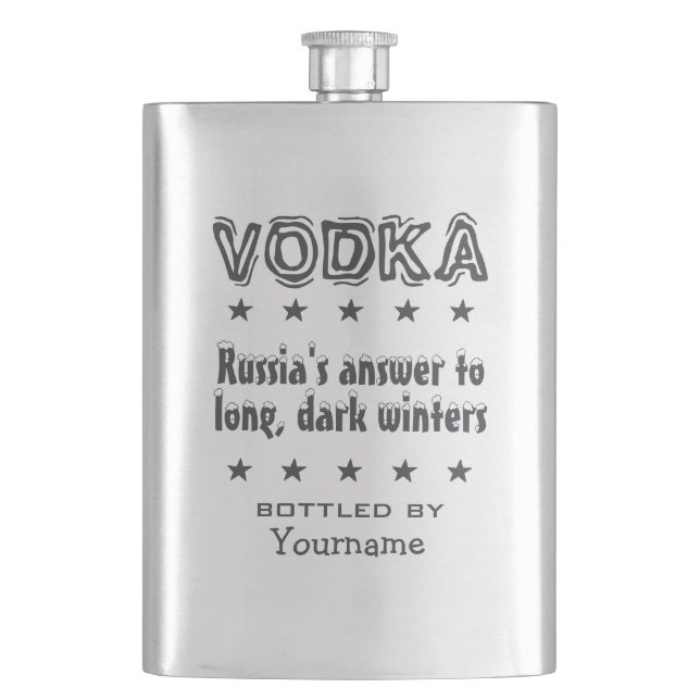 Vodka - Russischer Zollkolben Flachmann (Vorderseite)