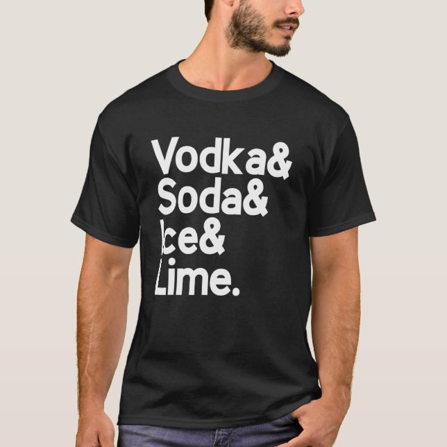 Vodka & Soda & Ice & Limones Limones Barista T-Shirt (Vorderseite)