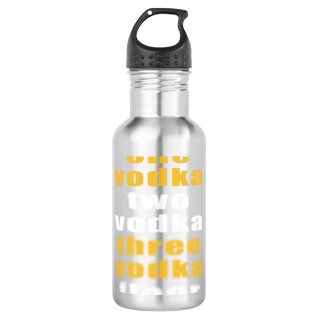 Vodka trinken Alkohol Party lustiges Sprichwort Edelstahlflasche (Vorderseite)