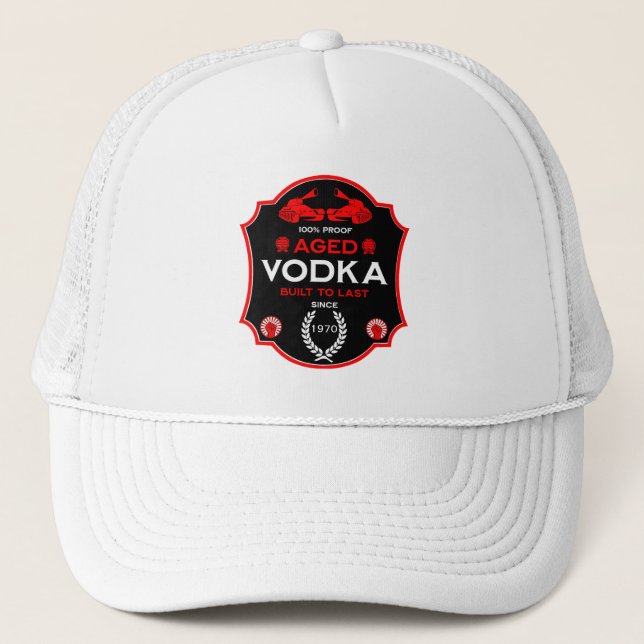 Vodka-Trinker Über Den Berg Truckerkappe (Vorderseite)