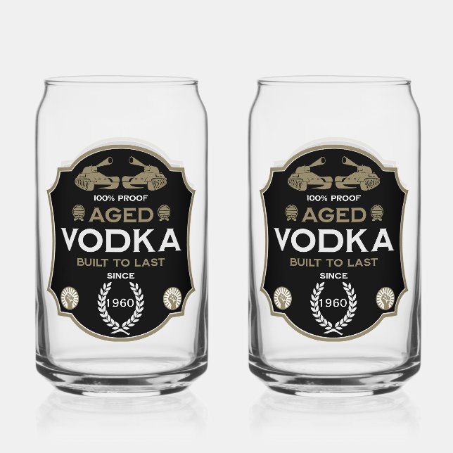 Vodka über dem Hügel zum Geburtstag Dosenglas (Vorderseite)