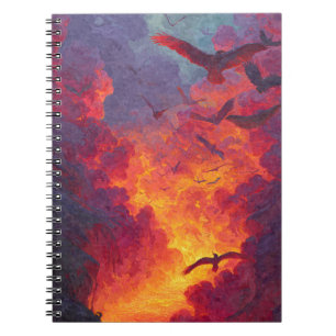 Vods Fiery Sunset Sky Art Notizblock