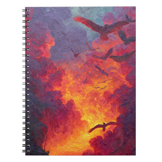 Vods Fiery Sunset Sky Art Notizblock (Vorderseite)