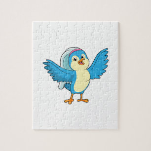 Vogel als Braut mit Schleier Puzzle