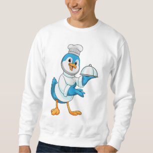 Vogel als Koch mit Platter Sweatshirt