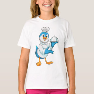 Vogel als Koch mit Platter T-Shirt