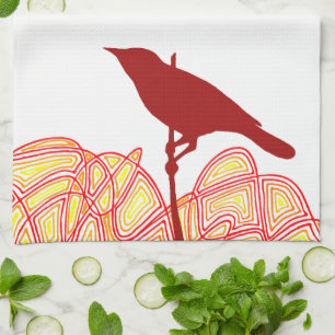 Vogel an einer Zweigstelle Handtuch