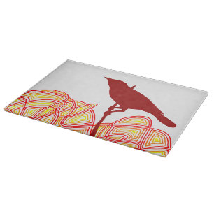 Vogel an einer Zweigstelle Schneidebrett