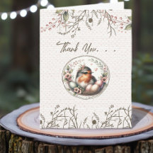 Vogel-Aquarell-Faltkarte "Danke"