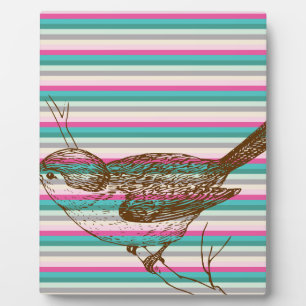 Vogel Ast Tiere Natur farbenfrohes Muster Kunst Fotoplatte