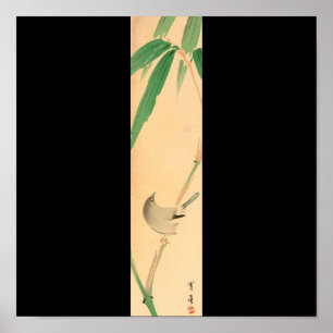 Vogel auf Bambusbaum durch Seitei Watanabe 1851 - Poster