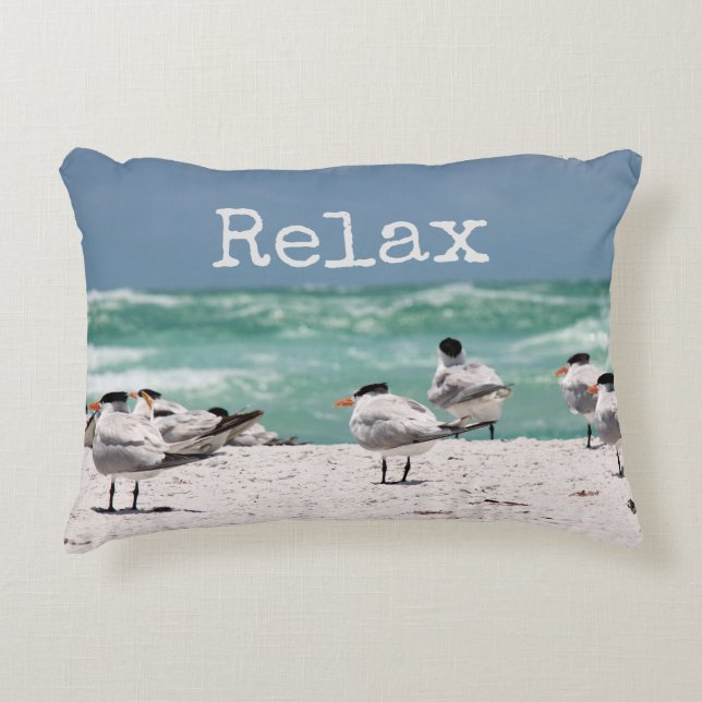 Vögel auf Beach Relax Dekokissen (Vorderseite)