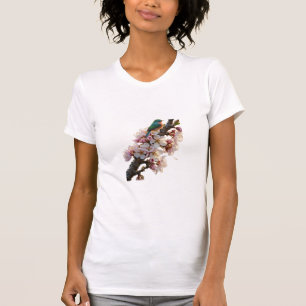 Vogel auf blühendem Baumzweig T-Shirt