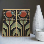 Vogel auf Blume Jugendstil-Dekoration Fliese<br><div class="desc">Diese Keramik Kachel zeigt zwei Vögel und Blumenmuster, die an den ikonischen Stil von Mackintosh erinnern. Er war ein prominenter schottischer Architekt, Designer und Künstler der Jugendstil-Bewegung. Saubere Linien, geometrische Formen und ein starkes Gefühl der Symmetrie prägen seine Arbeit. Diese Elemente sind in unserer Sammlung von Keramiken-Fliesen wunderschön vertreten. Mackintoshs...</div>